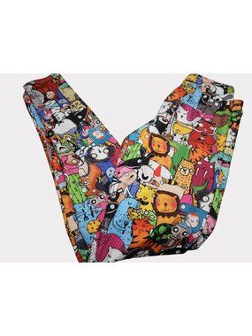 Katie Abey All Over Cat Cartoon Animal Print Leggings XS Weird Wonderful Monster